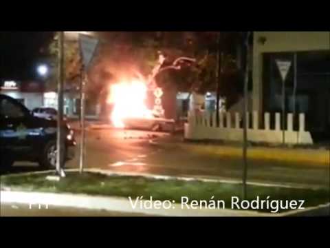 Screen capture from youtube video showing Model S car fire in the Yucatan