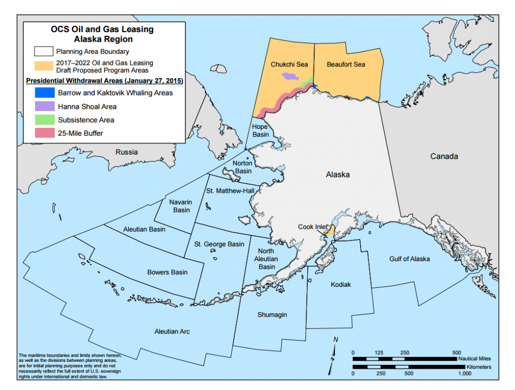 Oil exploration blocks around Alaska