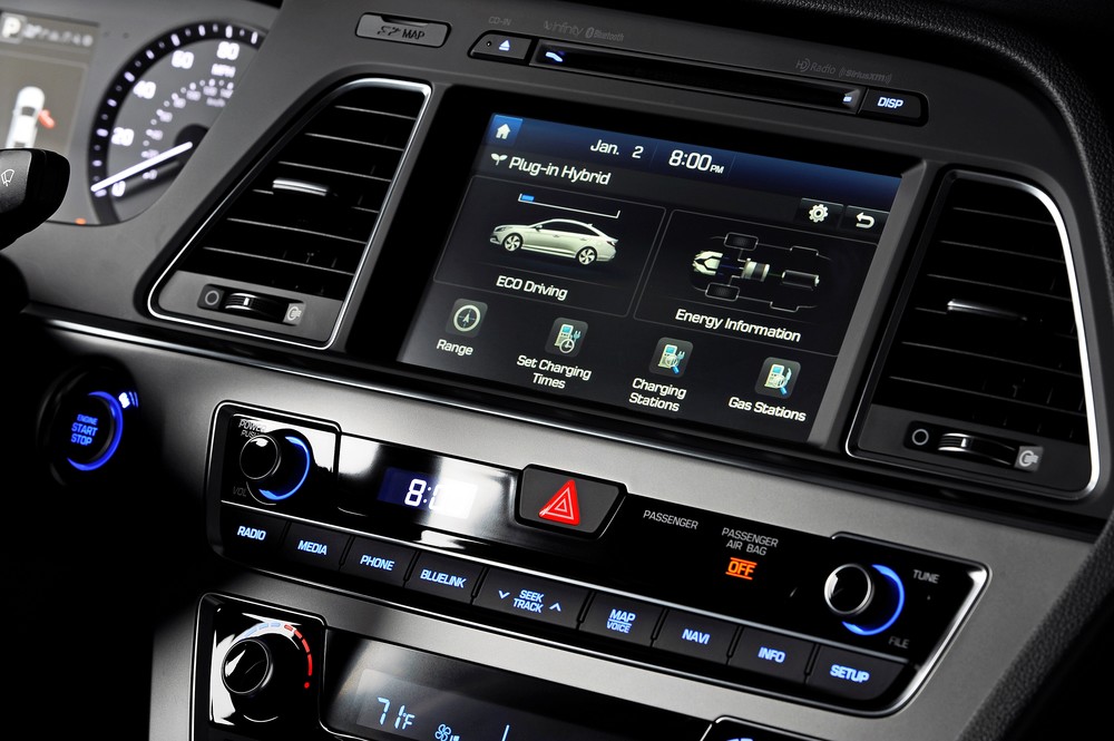2016 Hyundai Sonata Plug-in Hybrid Electric Vehicle (PHEV), Interior Touchscreen Display