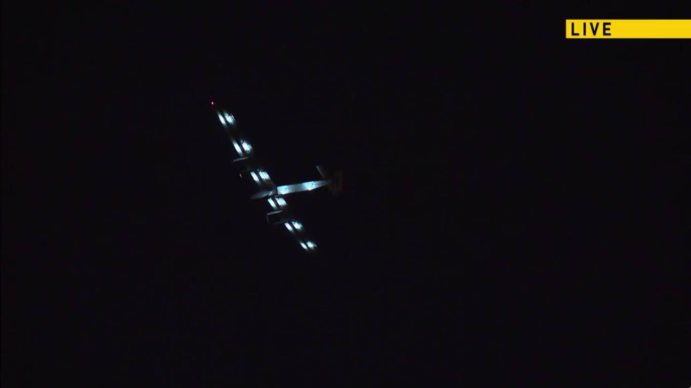 Solar Impulse flying over NYC, courtesy of Solar Impulse Live Stream