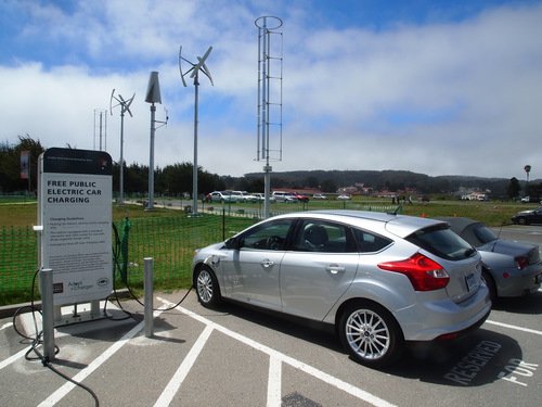 Ford Focus Electric charging at Crissy Field