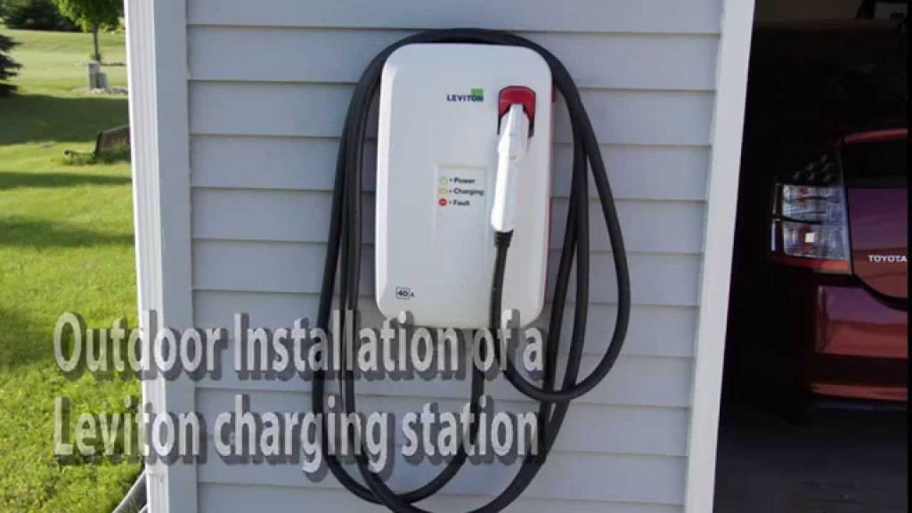 Leviton 40 amp outdoor electric car charging station installation The